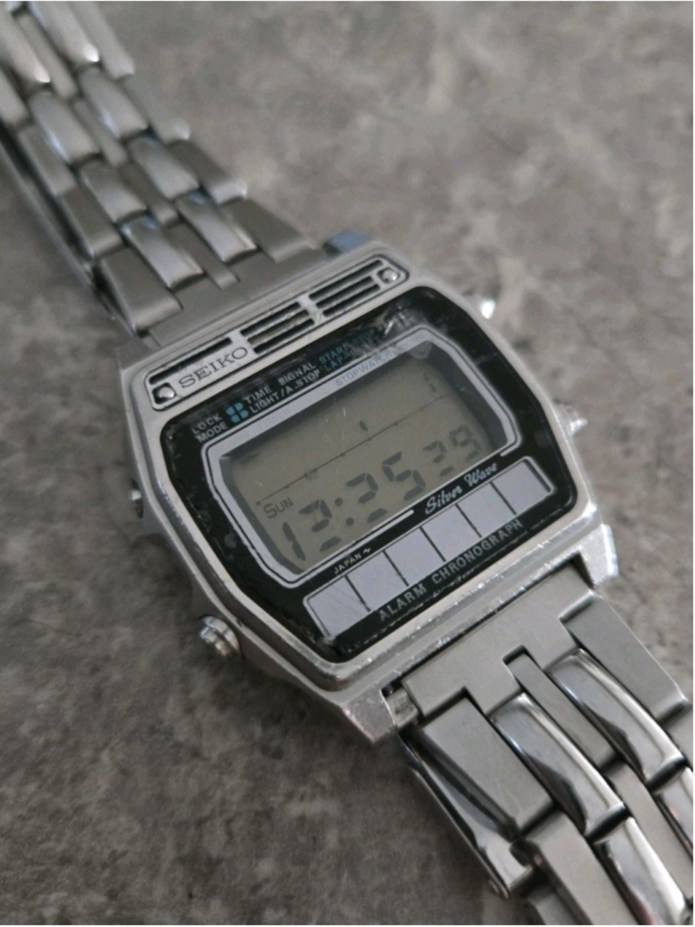 Rare Vintage Seiko A258-5000 SilverWave Men's Digital LCD Watch For Parts/Repair